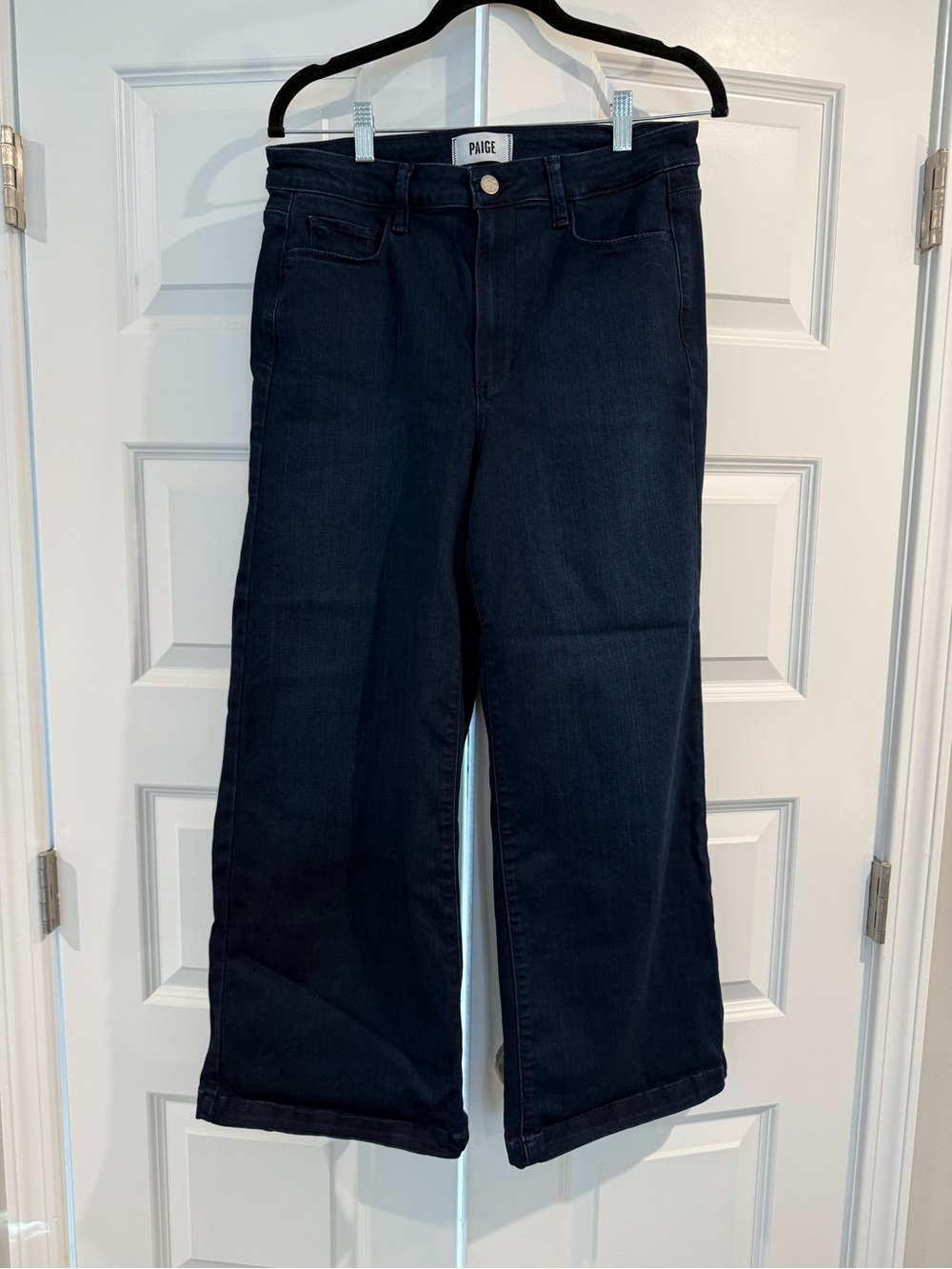 PAIGE Midnight Blue Wide-Leg Jeans